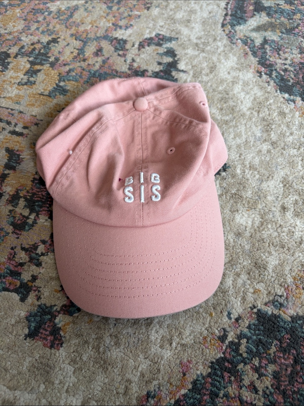 Pink 'BIG SIS' Embroidered Baseball Cap